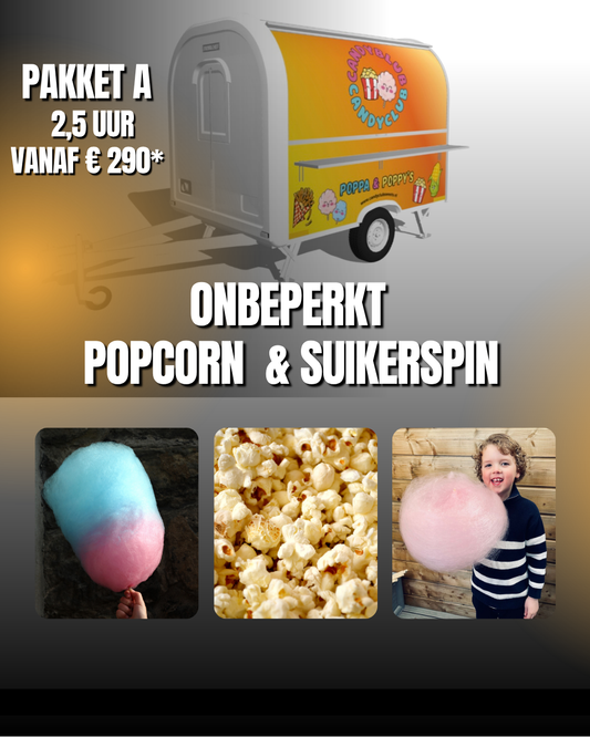 Pakket A – Onbeperkt Popcorn & Suikerspin